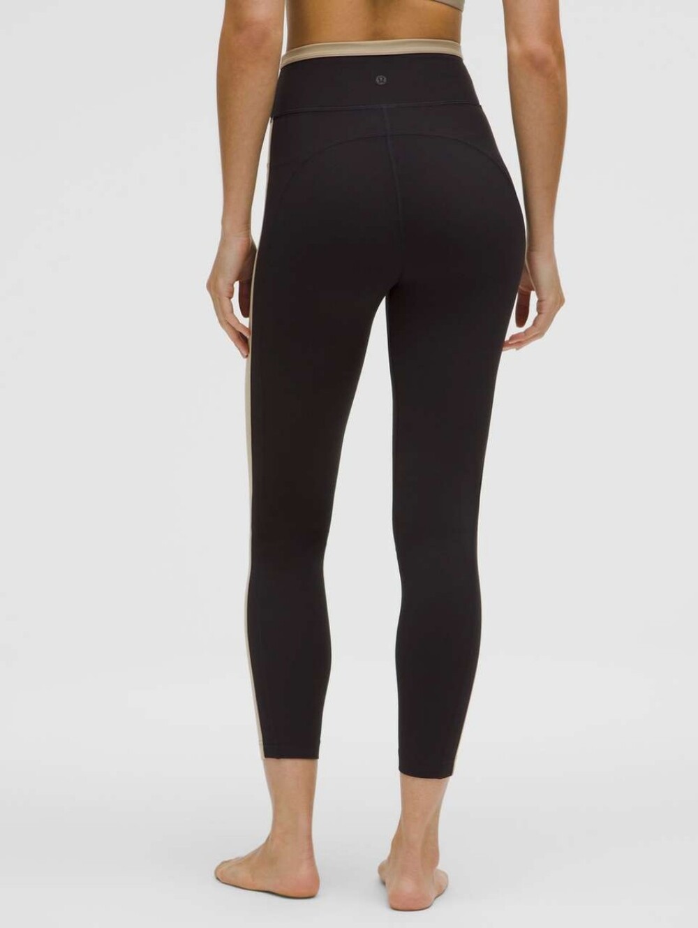 NWOT- lululemon athletica Nulu High-Rise Black & Tan Stripe 25" Legging Size 4 - Picture 3 of 11